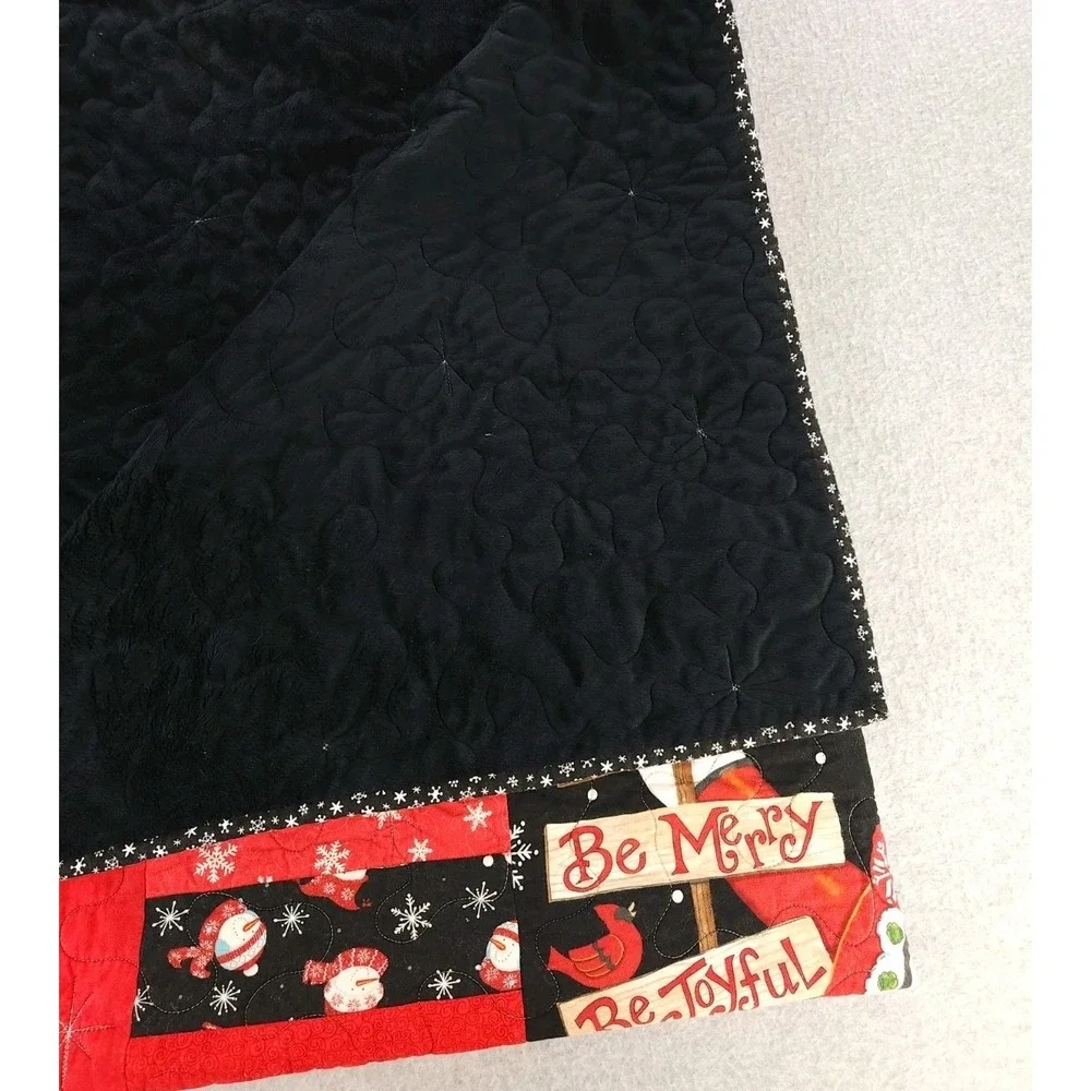 Vintage Christmas Snowman Holiday Cotton Patchwork Quilted‎ Throw Blanket 50x60